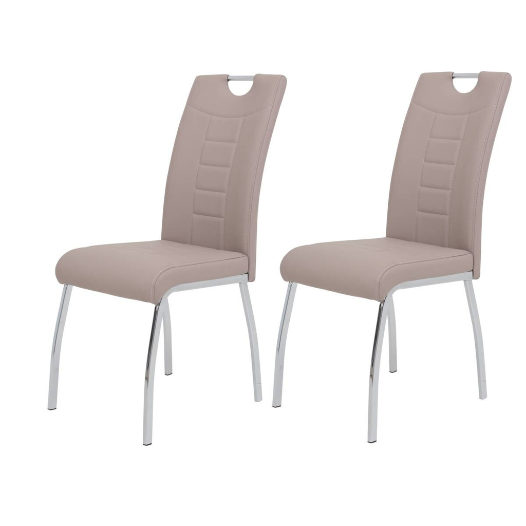Hela Stuhl Andrea 2er Set Cappuccino Kunstleder Metall B/H/T: ca. 43x100x64 cm