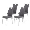 Hela Stuhl Andrea 4er Set grau Kunstleder B/H/T: ca. 43x100x64 cm