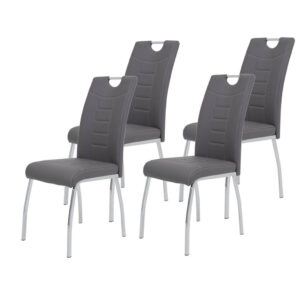 Hela Stuhl Andrea 4er Set grau Kunstleder B/H/T: ca. 43x100x64 cm