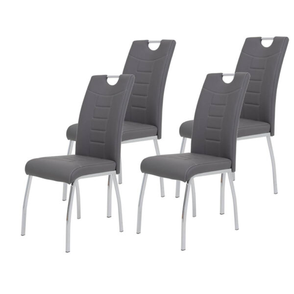 Hela Stuhl Andrea 4er Set grau Kunstleder B/H/T: ca. 43x100x64 cm Hela Stuhl Andrea 4er Set grau Kunstleder B/H/T: ca. 43x100x64 cm