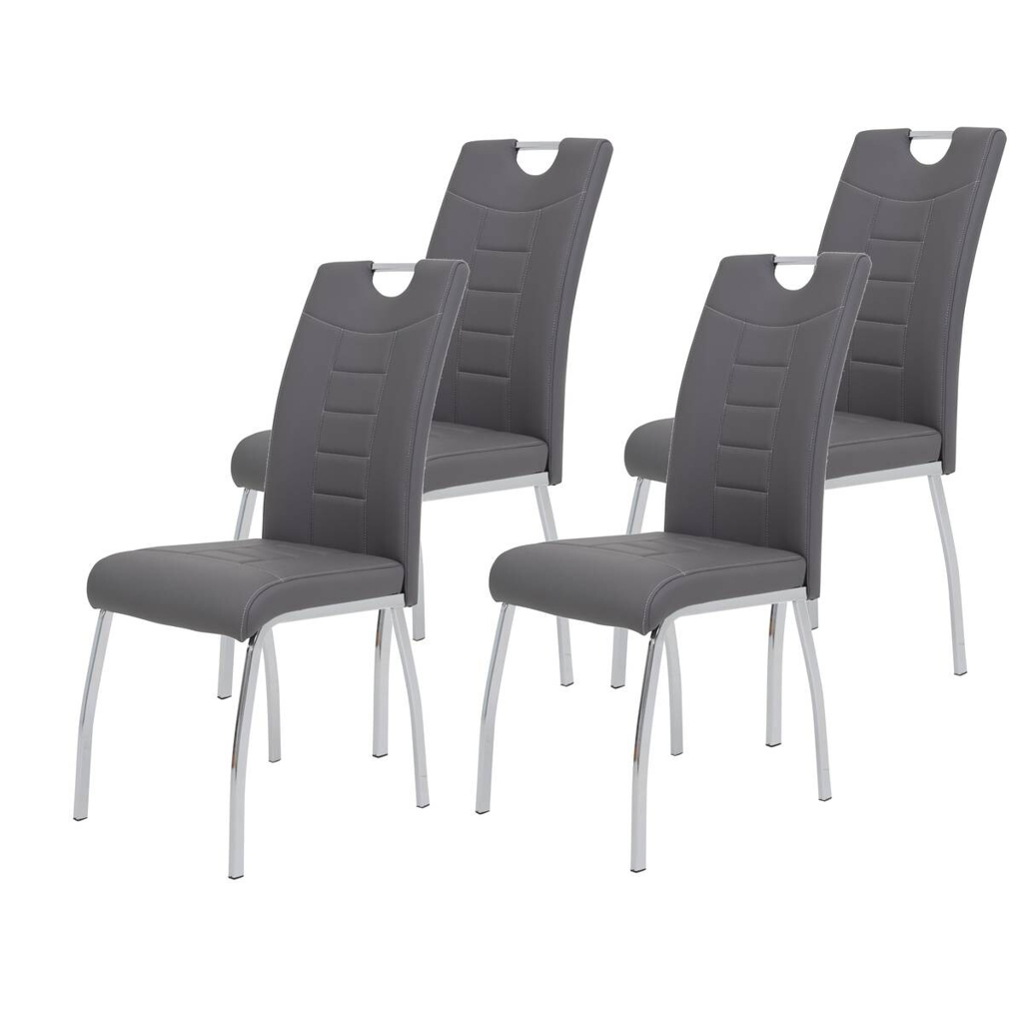 Hela Stuhl Andrea 4er Set grau Kunstleder B/H/T: ca. 43x100x64 cm