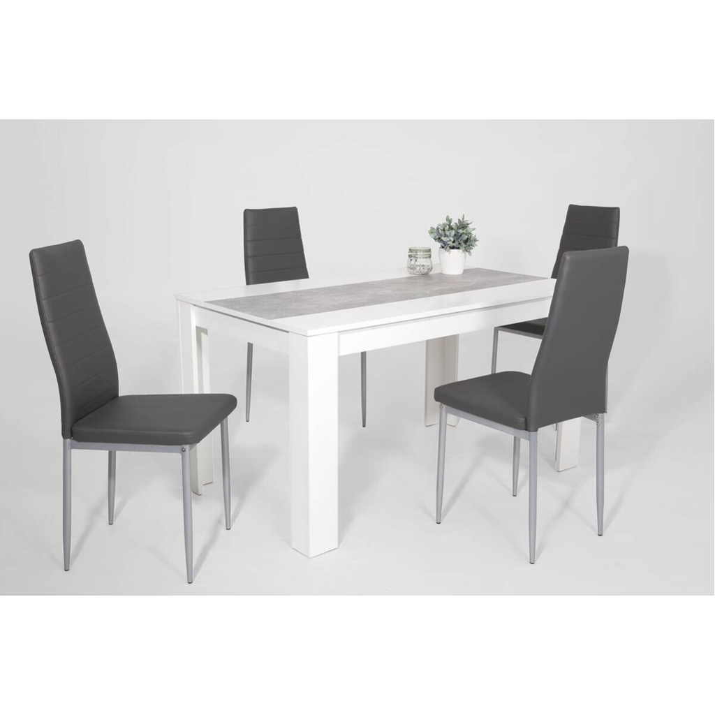 Hela Essgruppe Lilo weiß Beton Holzwerkstoff B/H/T: ca. 138x76x80 cm