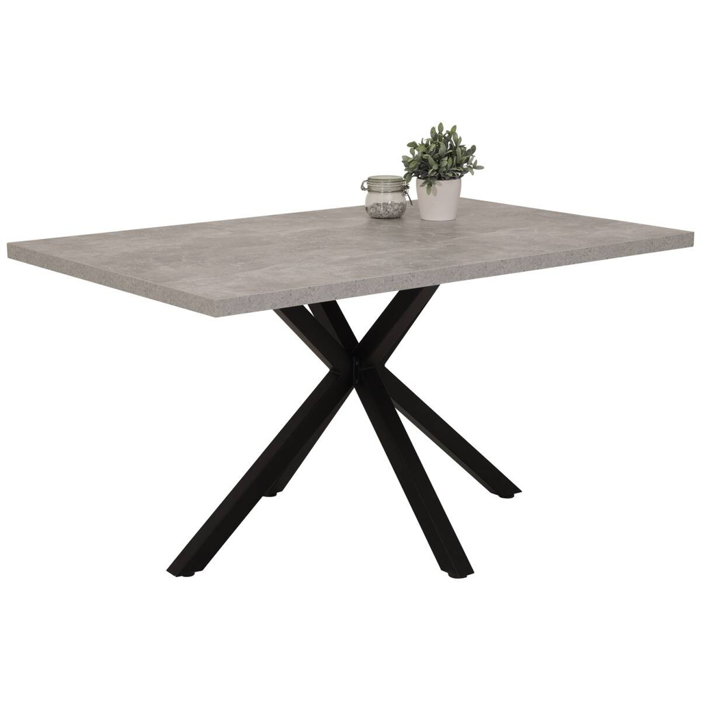 Hela Esstisch CLEO I Beton Optik anthrazit B/H/T: ca. 140x76x90 cm