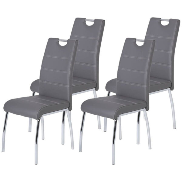 Hela Stuhl Susi 4er Set grau Kunstleder B/H/T: ca. 44x98x61 cm