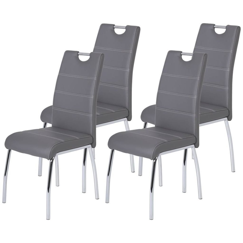 Hela Stuhl Susi 4er Set grau Kunstleder B/H/T: ca. 44x98x61 cm