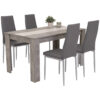 POCO Tischgruppe Helene Beton Optik grau B/H/T: ca. 140x76x80 cm