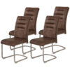 Hela Schwingstuhl Paula 4er Set braun Schlamm Microfaser B/H/T: ca. 45x102x65 cm