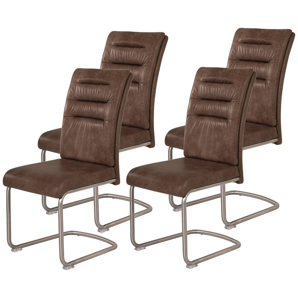 Hela Schwingstuhl Paula 4er Set braun Schlamm Microfaser B/H/T: ca. 45x102x65 cm