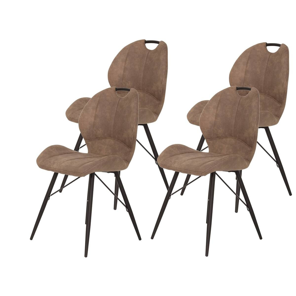 Hela Stuhl Kate 4er Set schlamm Vintage Microfaser B/H/T: ca. 50x86x56 cm