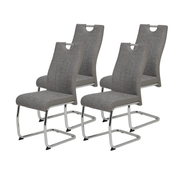 Hela Schwingstuhl Alina 2er Set grau Kunstleder Stoff B/H/T: ca. 43x98x59 cm