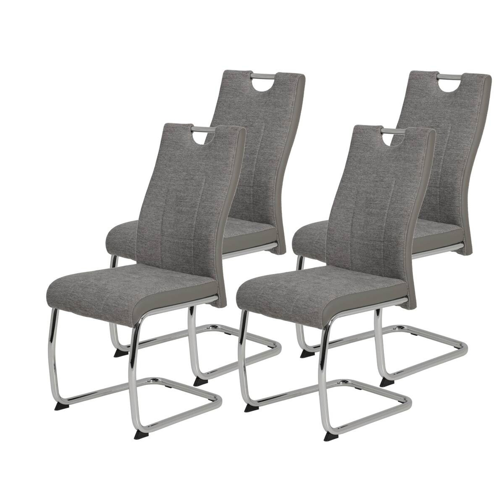 Hela Schwingstuhl Alina 2er Set grau Kunstleder Stoff B/H/T: ca. 43x98x59 cm