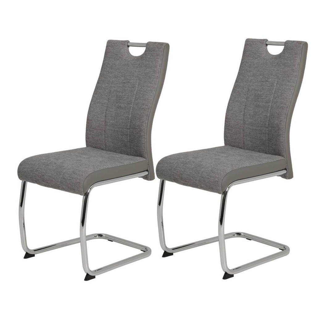 Hela Schwingstuhl Alina 2er Set grau Webstoff B/H/T: ca. 43x59x98 cm