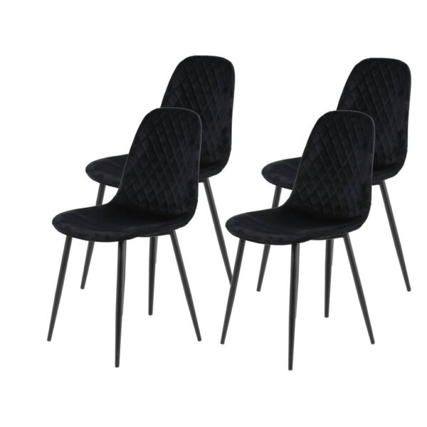 Hela Stuhl Mira 4er Set schwarz Samtoptik B/H/T: ca. 44x89x53,5 cm