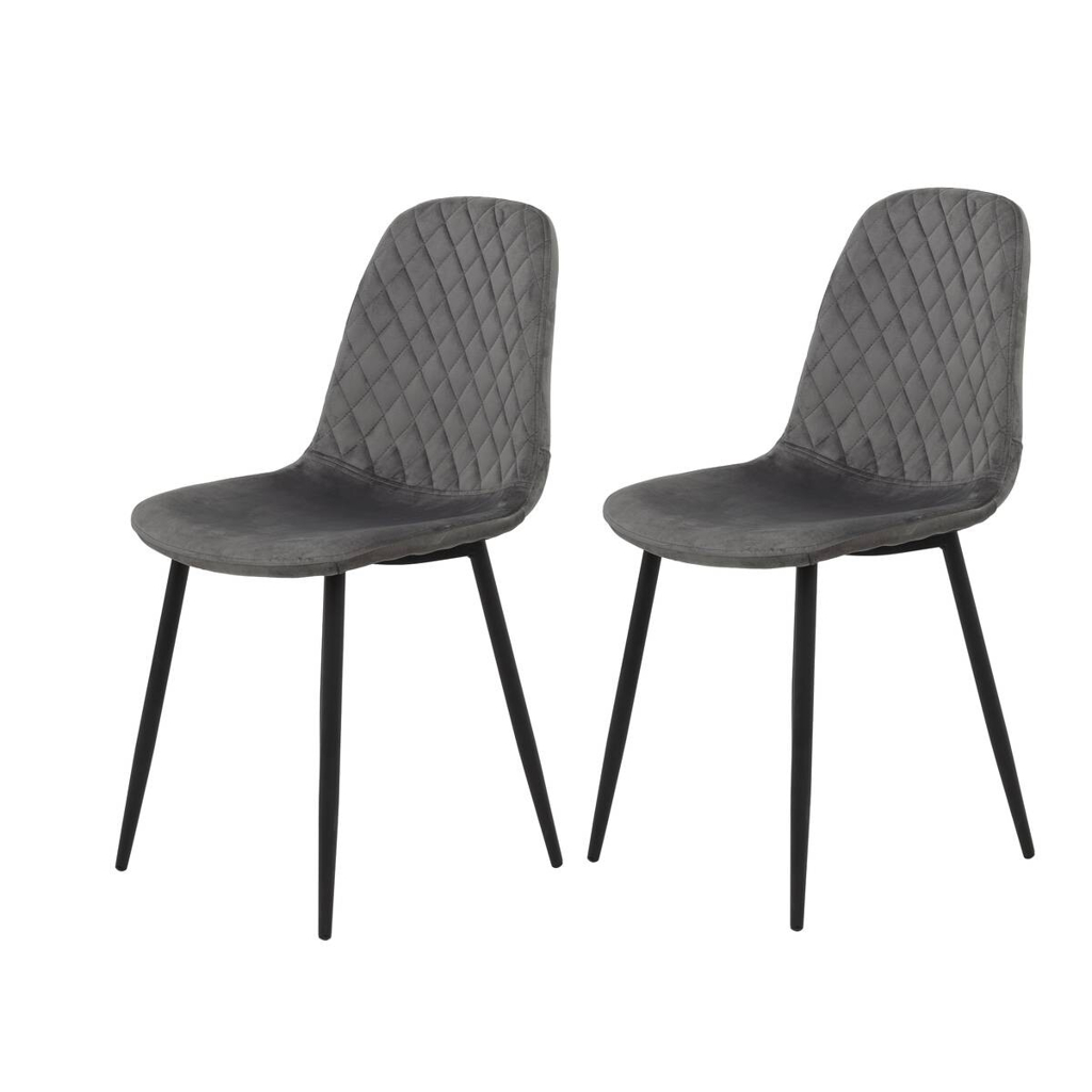 Hela Stuhl Mira 2er Set grau Samtoptik B/H/T: ca. 44x89x53,5 cm