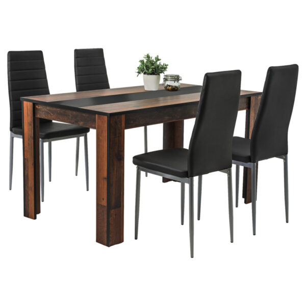 POCO Tischgruppe Helene Old Wood Nachbildung schwarz B/H/T: ca. 140x76x80 cm POCO Tischgruppe Helene Old Wood Nachbildung schwarz B/H/T: ca. 140x76x80 cm