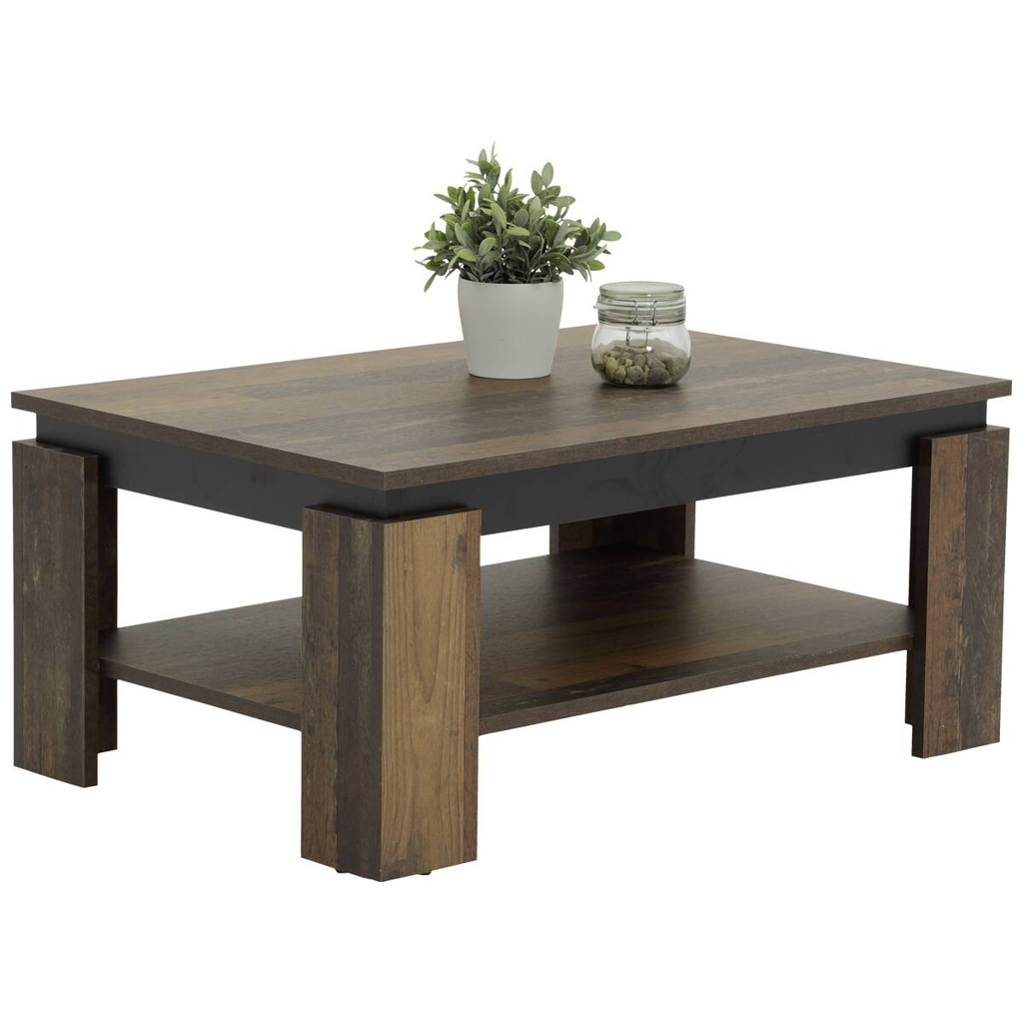 POCO Couchtisch Tim II Old Wood schwarz Nachbildung B/H/T: ca. 90x41x60 cm