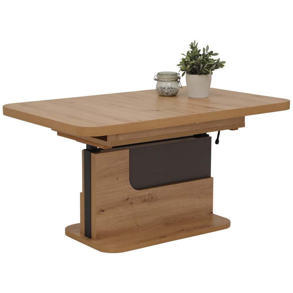 Hela Couchtisch Herbert Eiche Artisan Nachbildung anthrazit B/H/T: ca. 110x58x70 cm