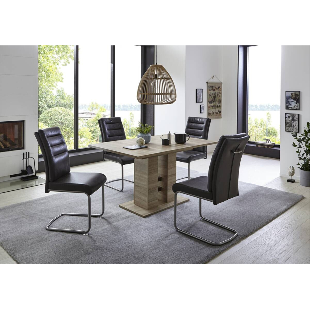Hela Essgruppe Paula III Eiche anthrazit Microfaser B/H/T: ca. 220x76x90 cm