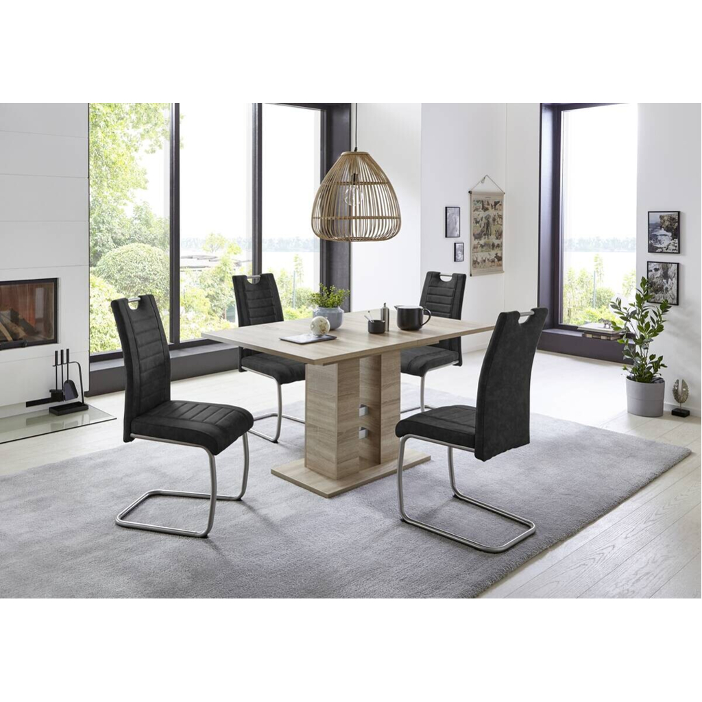 Hela Essgruppe Ulla Eiche anthrazit Holzwerkstoff B/H/T: ca. 220x76x90 cm