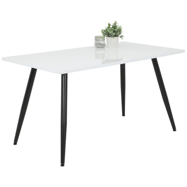Hela Esstisch ANIKA weiß Lack Hochglanz schwarz pulverbeschichtet Lack Hochglanz B/H/T: ca. 140x76x80 cm