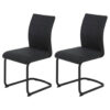 Hela Stuhl 2er Set PIA anthrazit Vintage schwarz Microfaser Metall B/H/T: ca. 42x89x59 cm