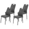 Hela Stuhl 4er Set ELIF III anthrazit Vintage grau Microfaser Metall B/H/T: ca. 44x96x64 cm