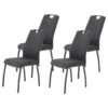 Hela Stuhl 4er Set ELIF III anthrazit grau Microfaser Metall B/H/T: ca. 44x96x64 cm