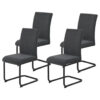 Hela Stuhl 4er Set LINN anthrazit schwarz Webstoff Metall B/H/T: ca. 43x92x52 cm