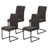 Hela Stuhl 4er Set LINN braun schwarz Webstoff Metall B/H/T: ca. 43x92x52 cm