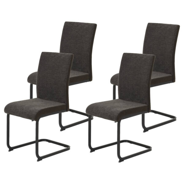 Hela Stuhl 4er Set LINN braun schwarz Webstoff Metall B/H/T: ca. 43x92x52 cm Hela Stuhl 4er Set LINN braun schwarz Webstoff Metall B/H/T: ca. 43x92x52 cm
