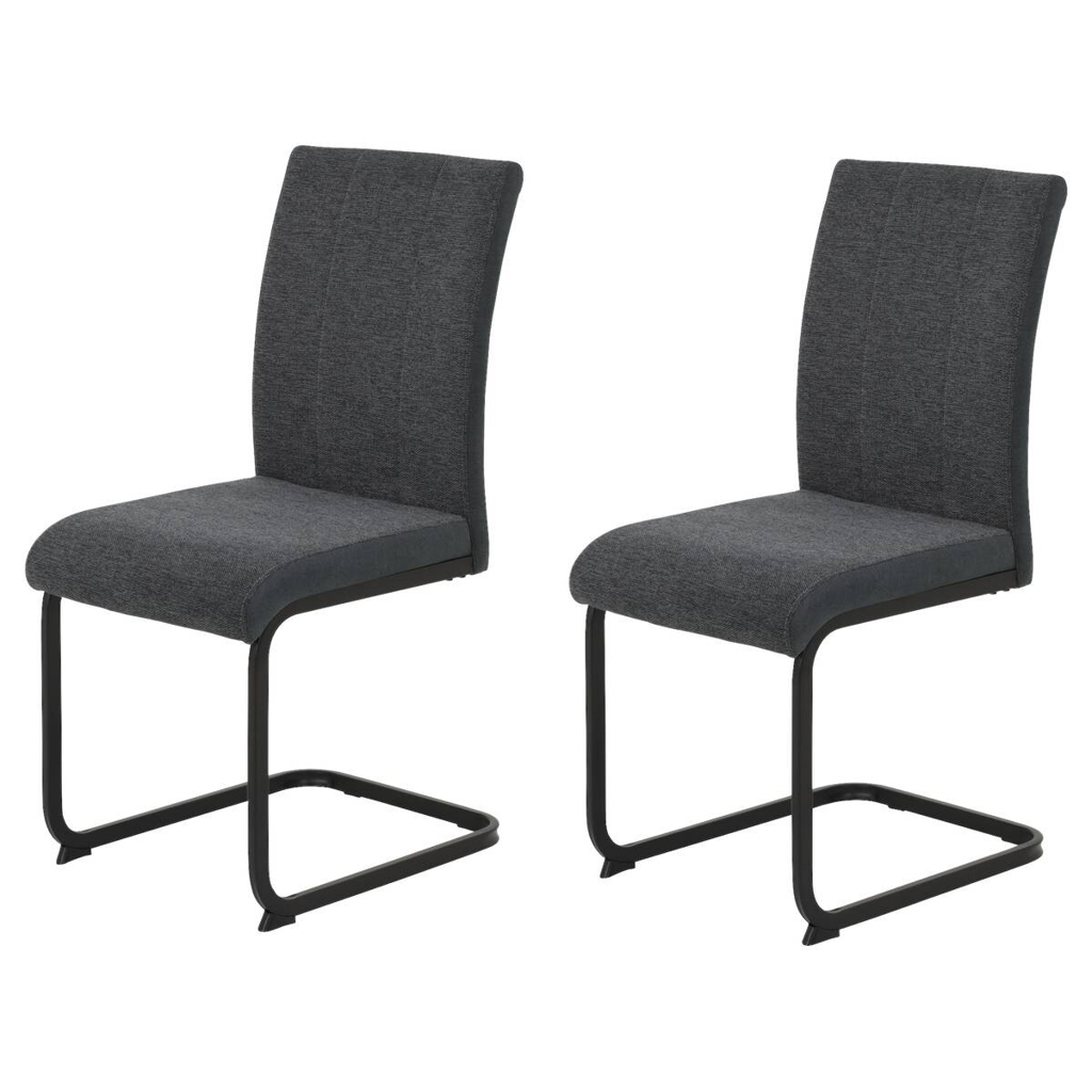 Hela Stuhl 2er Set LINN anthrazit Webstoff B/H/T: ca. 43x92x52 cm