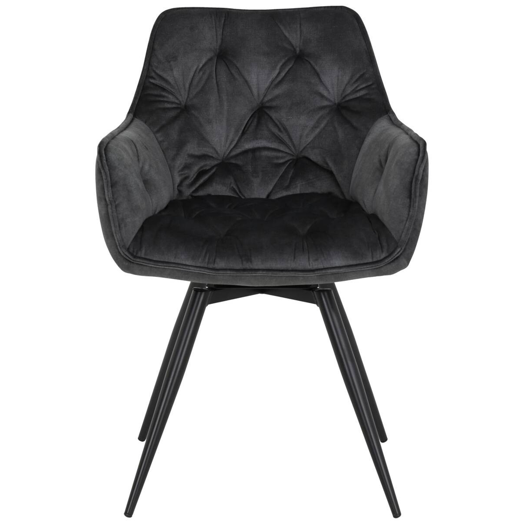 Hela Sessel FLORENTINA S anthrazit Velourstoff B/H/T: ca. 56x82x63 cm