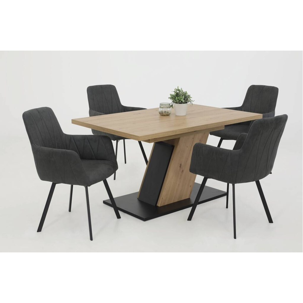 Hela Essgruppe Gesa II Eiche anthrazit Holzwerkstoff B/H/T: ca. 180x76x90 cm