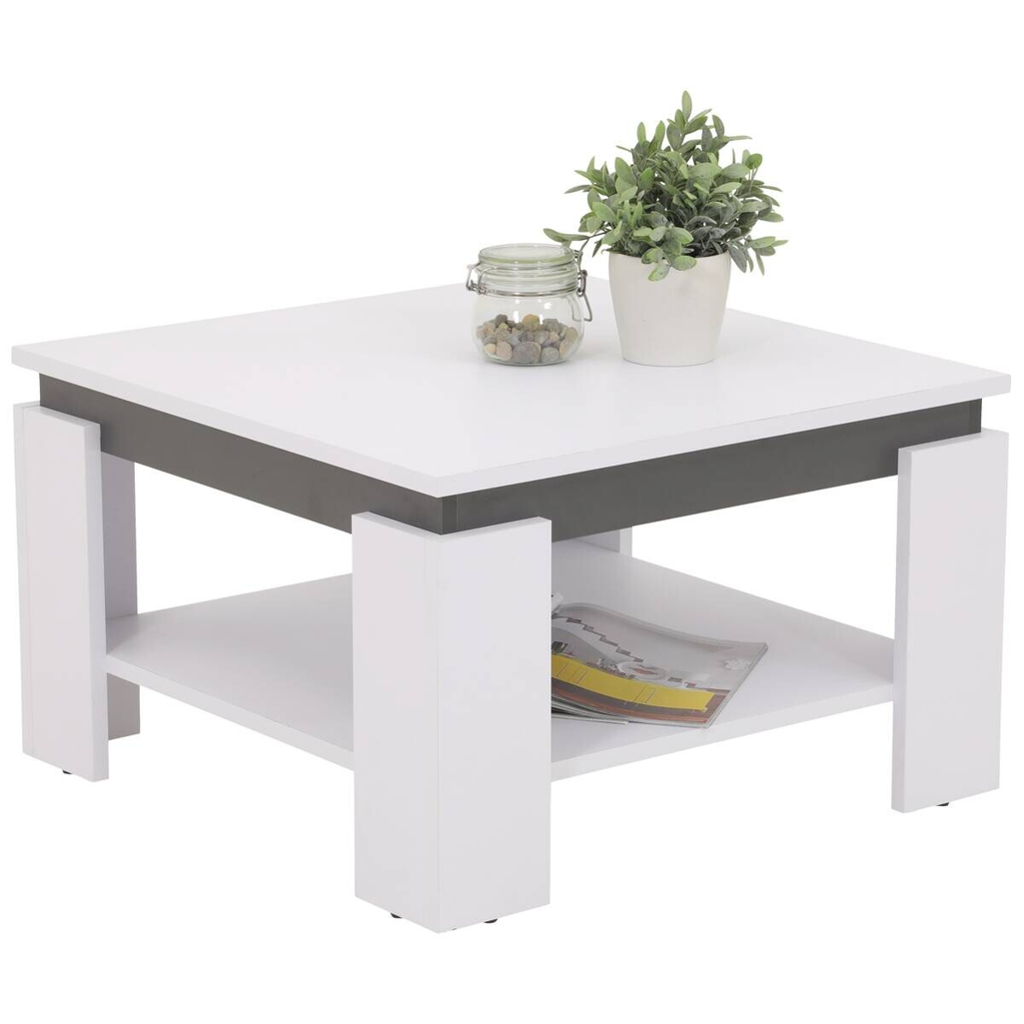 Hela Couchtisch Tim III weiß anthrazit B/H/T: ca. 68x41x68 cm