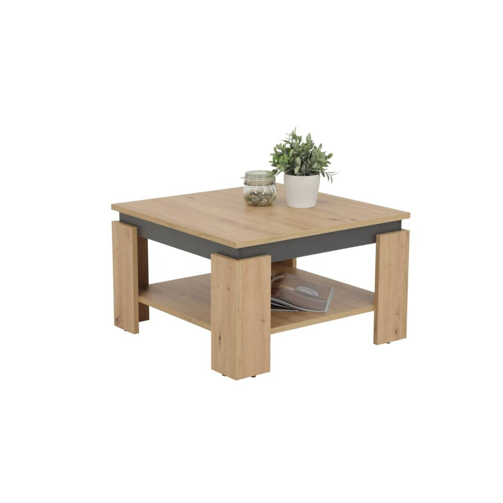 Hela Couchtisch Tim III Eiche anthrazit B/H/T: ca. 68x41x68 cm