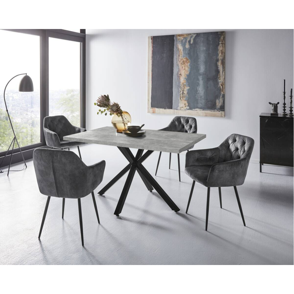 Hela Essgruppe Cleo II Beton anthrazit B/H/T: ca. 140x76x90 cm