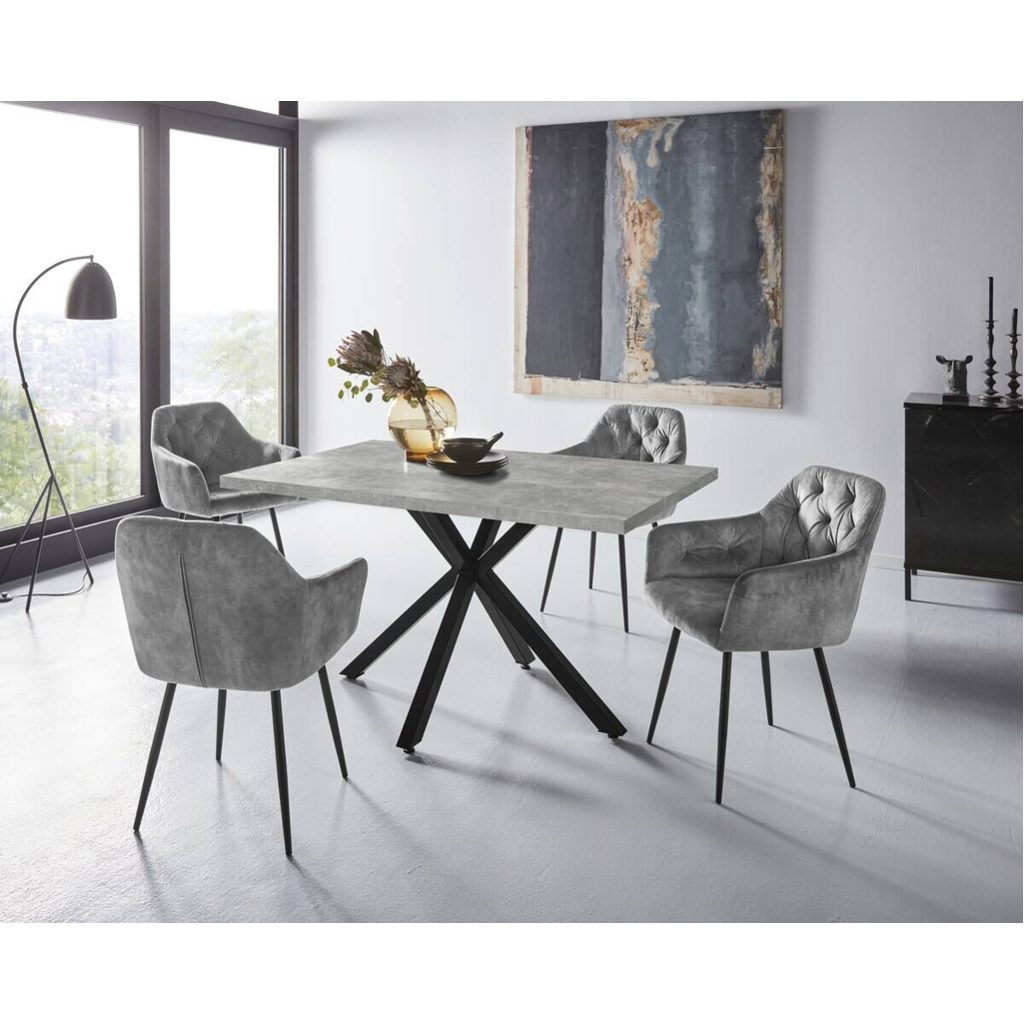 Hela Essgruppe Cleo II grau Beton B/H/T: ca. 140x76x90 cm