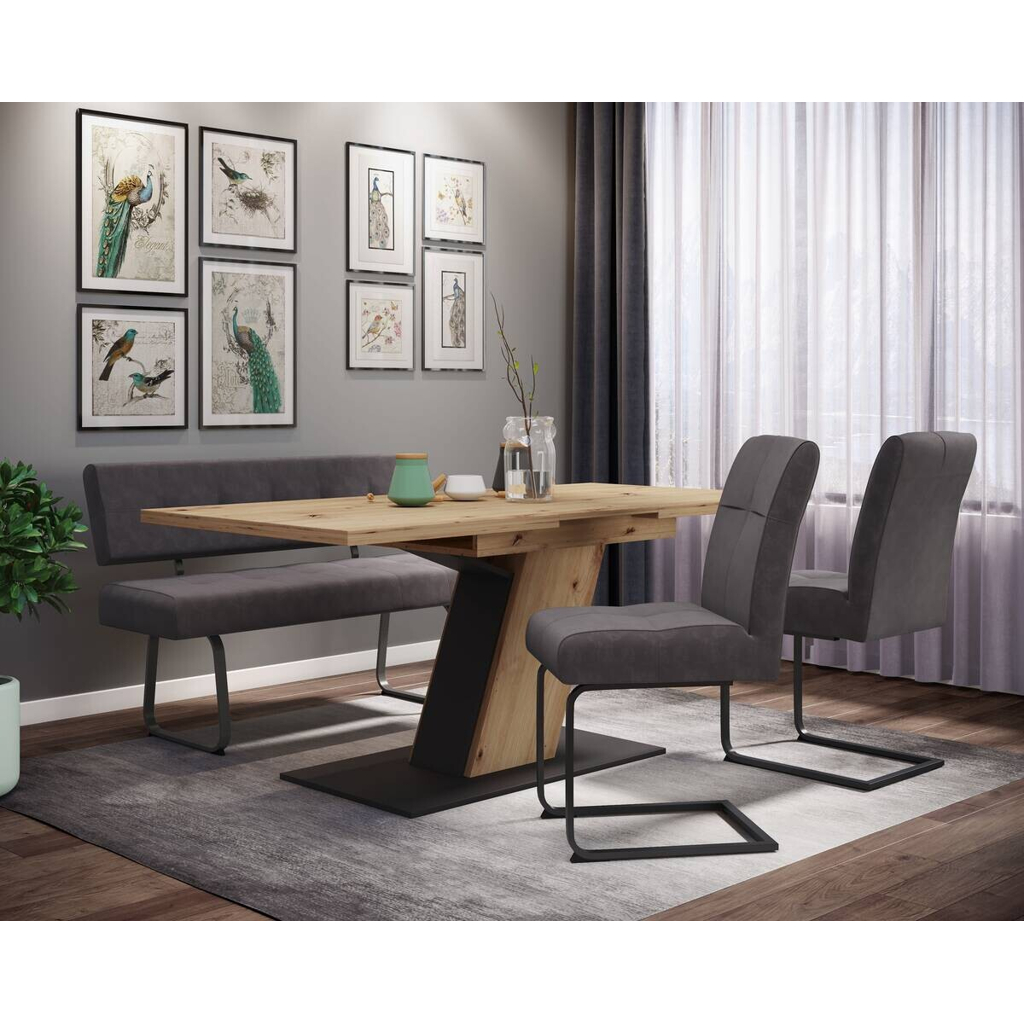 Hela Essgruppe Luise Eiche anthrazit Holzwerkstoff B/H/T: ca. 180x76x90 cm