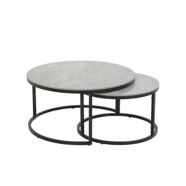 POCO Couchtisch Luis grau Marmor dunkel Hochglanz Optik