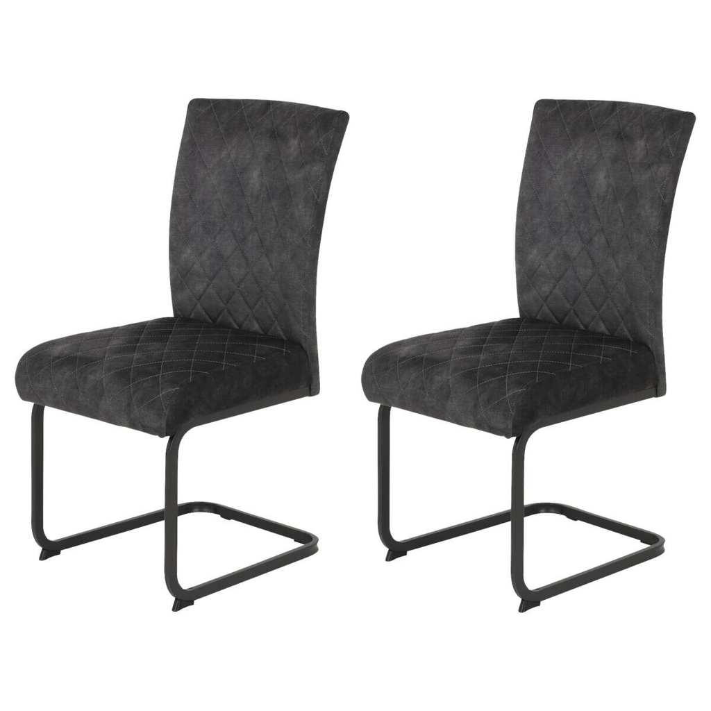Hela Schwingstuhl Rachel I, 2er-Set anthrazit Microfaser B/H/T: ca. 46x96x60 cm