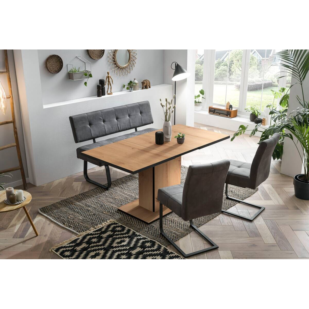 Hela Essgruppe Luise I Eiche anthrazit Microfaser B/H/T: ca. 160x76x80 cm