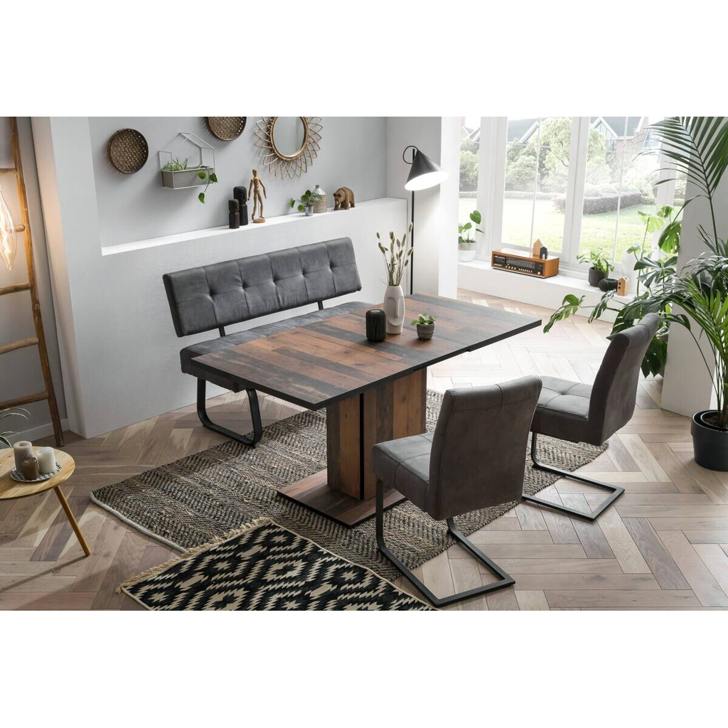 Hela Essgruppe Luise I anthrazit Microfaser B/H/T: ca. 160x76x80 cm