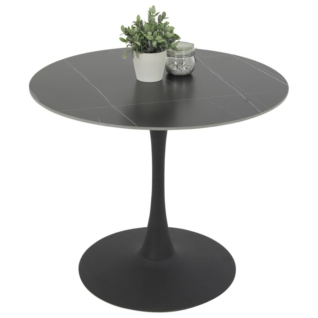 Hela Esstisch Paola II Marmoroptik schwarz anthrazit H/D: ca. 75x90 cm