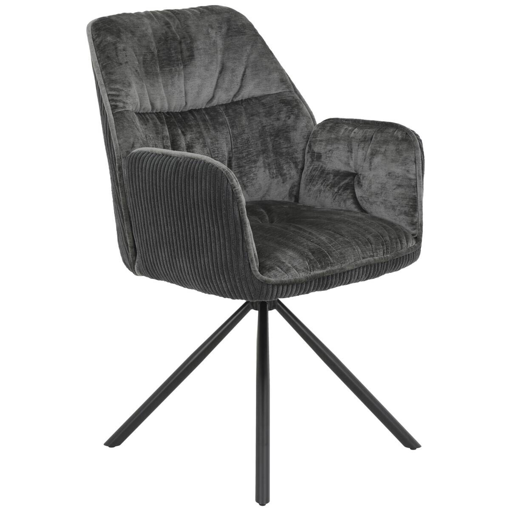 Hela Sessel Amira anthrazit Metall Samt B/H/T: ca. 56x89x61 cm