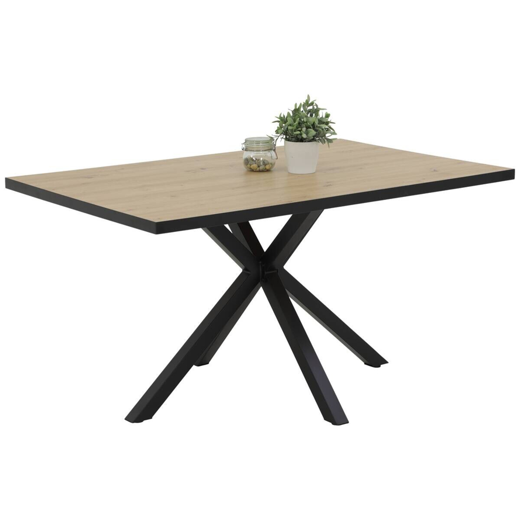 Hela Tisch Cleo I Eiche schwarz Holzwerkstoff Metall B/H/T: ca. 140x76x90 cm