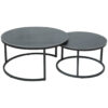 Hela Couchtisch Luis II grau Marmoroptik schwarz H/D: ca. 41x80 cm