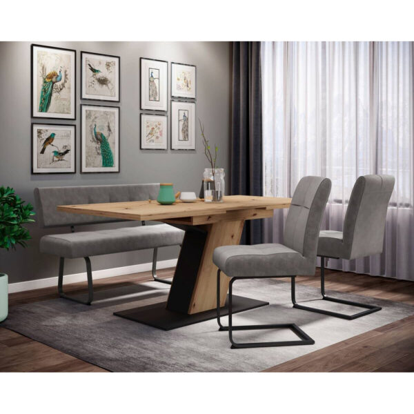 Hela Essgruppe Luise grau Eiche Microfaser B/H/T: ca. 180x76x90 cm Hela Essgruppe Luise grau Eiche Microfaser B/H/T: ca. 180x76x90 cm