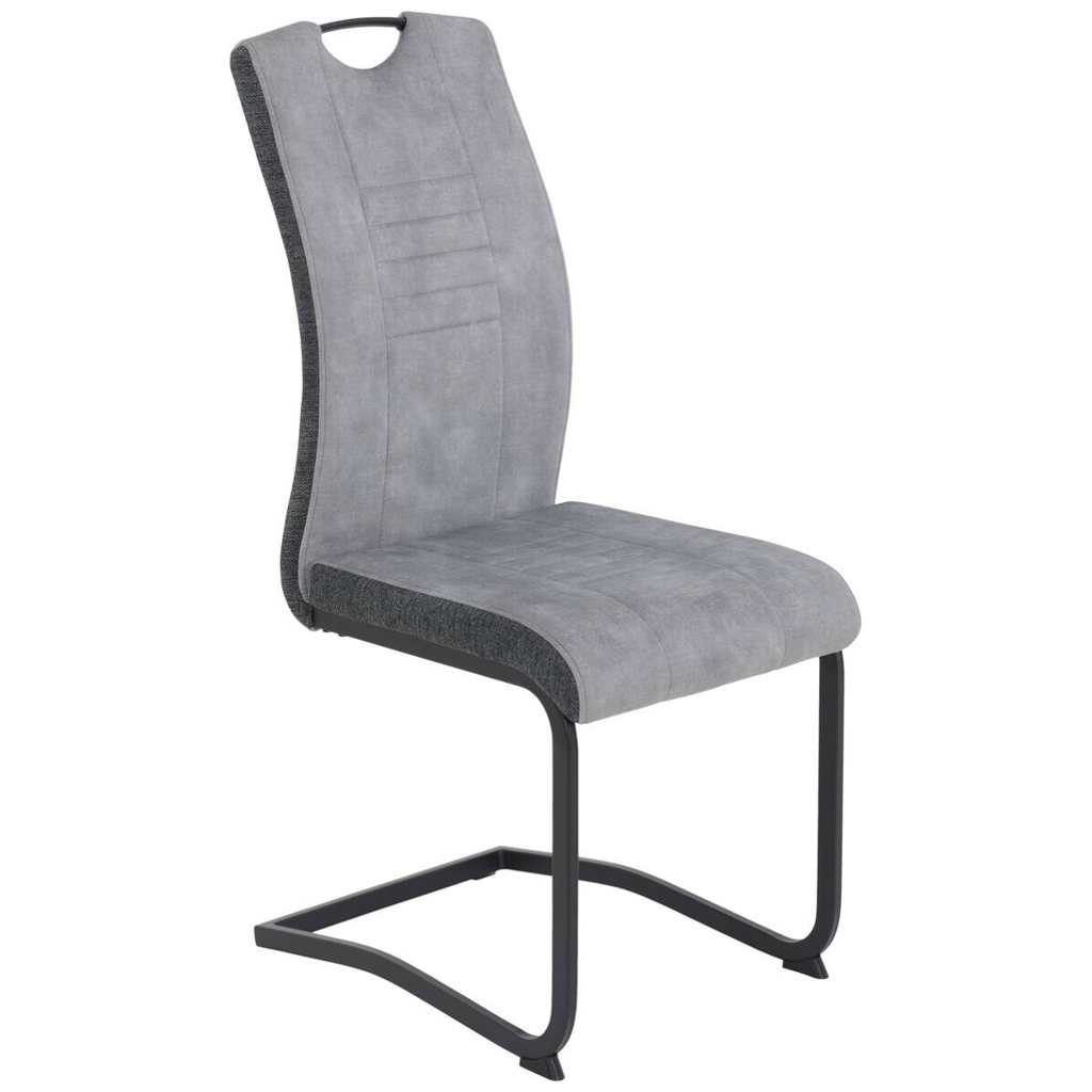 Hela Schwingstuhl Riga, 4er-Set hellgrau Webstoff B/H/T: ca. 44x100x60 cm