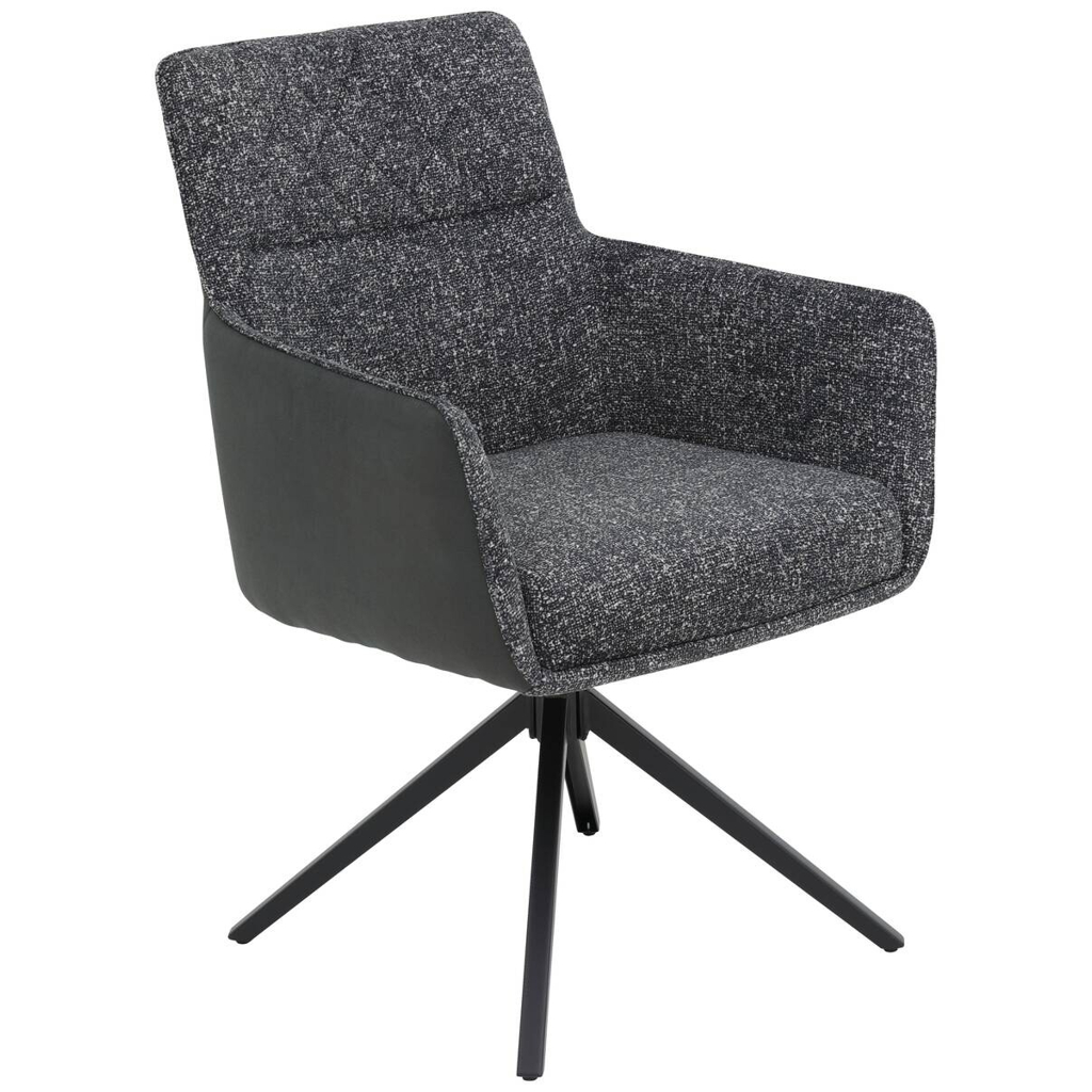 Hela Sessel Udine, 2er-Set anthrazit Webstoff Microfaser B/H/T: ca. 62x90,5x66 cm
