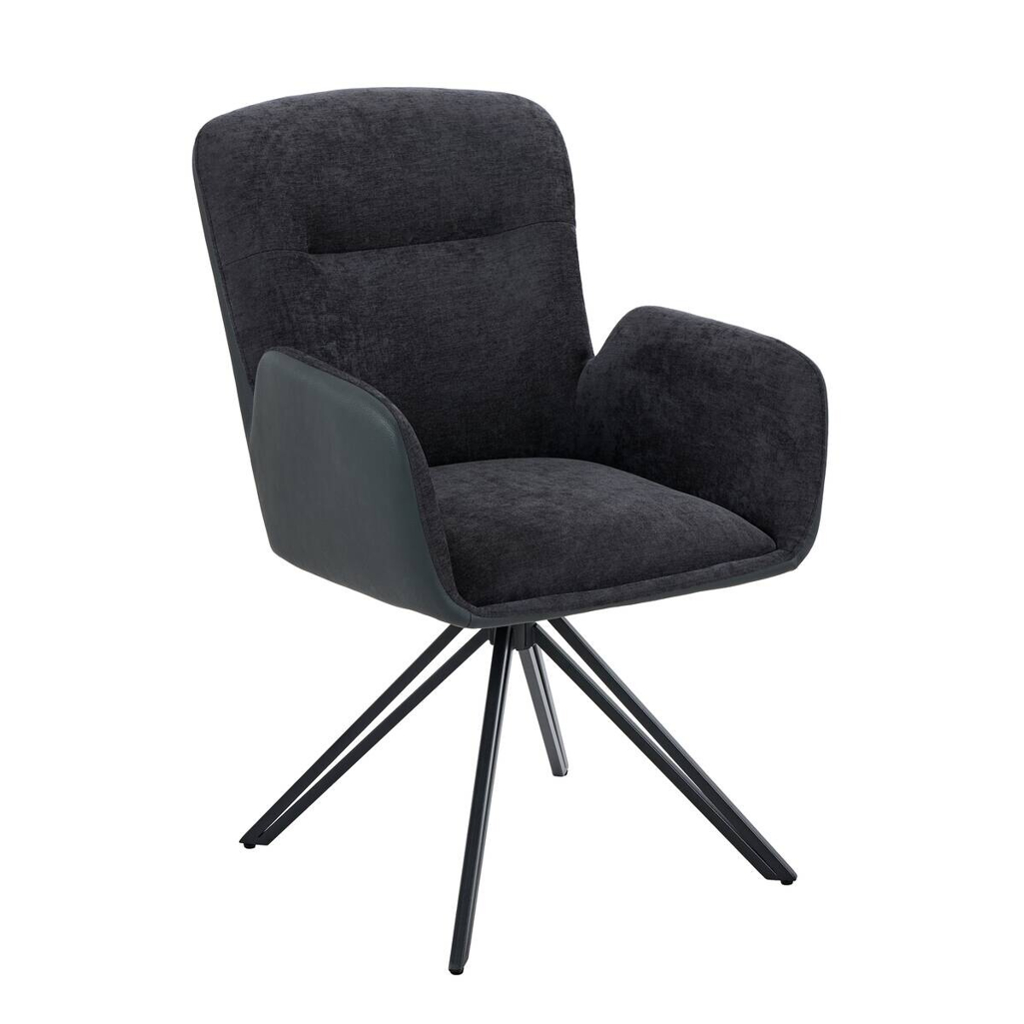 POCO Drehstuhl Milazzo schwarz Kunstleder Webstoff B/H/T: ca. 60x92x68 cm